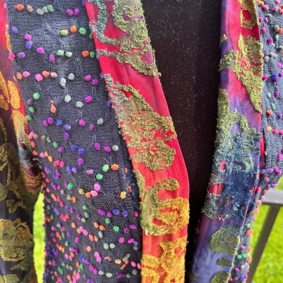 Palila of San Francisco cardigan, colorful textured fabric, women's size S - Picture 1 of 9